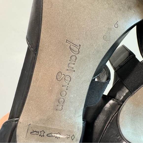 Paul Green Desire Black Leather Pumps Asymmetric Pointed Toes Size UK6 US8 - Picture 5 of 7